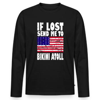 Drapeau de l’atoll de Bikini - T-shirt manches longues Premium bio Homme - noir - Devant - Nico (187cm)