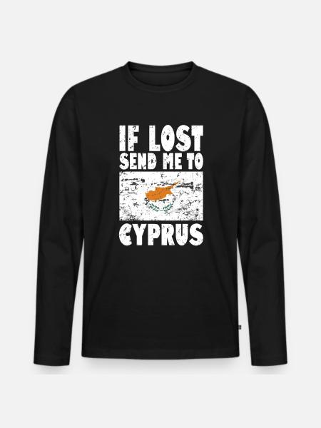 Drapeau de Chypre Disant - T-shirt manches longues Premium bio Homme - noir