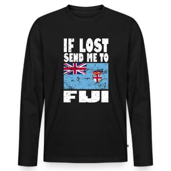 Drapeau des Fidji - T-shirt manches longues Premium bio Homme - noir - Devant - Nico (187cm)