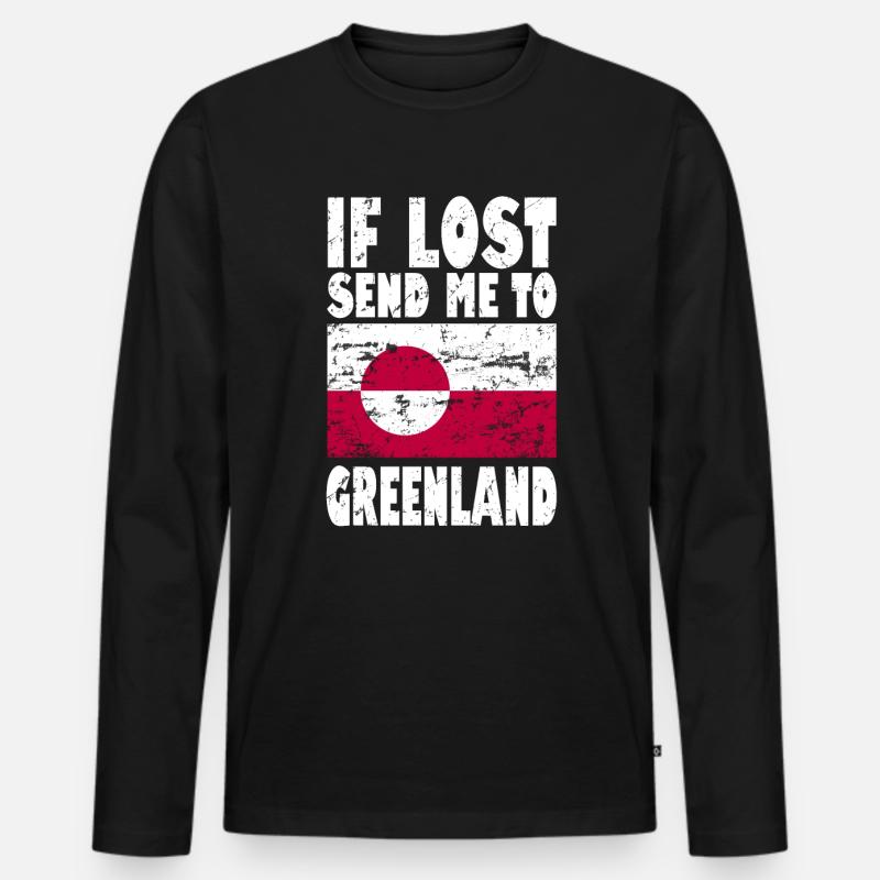 Grönland Flagge Spruch - Männer Premium Bio Langarmshirt - Schwarz