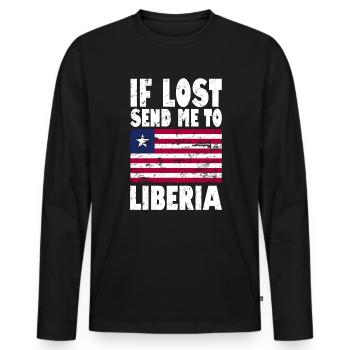 Drapeau de la Libye - T-shirt manches longues Premium bio Homme - noir - Devant - Nico (187cm)