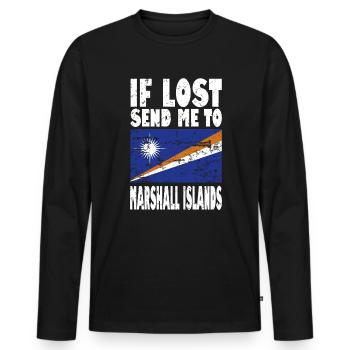 Drapeau des Îles Marshall - T-shirt manches longues Premium bio Homme - noir - Devant - Nico (187cm)