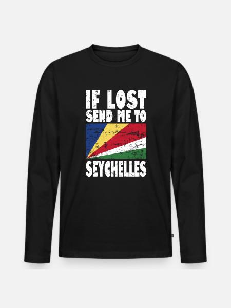 Drapeau des Seychelles - T-shirt manches longues Premium bio Homme - noir