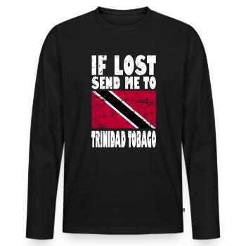 Drapeau de Trinité-et-Tobago - T-shirt manches longues Premium bio Homme - noir - Devant - Nico (187cm)