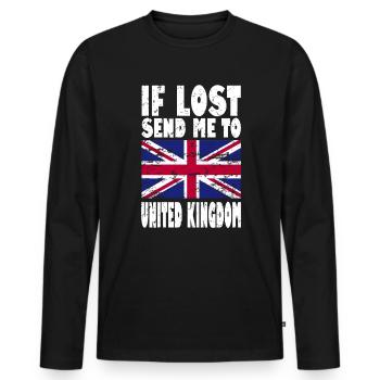 UK Flagge Spruch - Männer Premium Bio Langarmshirt - Schwarz - Vorne - Nico (187cm)