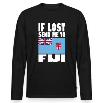 Drapeau des Fidji - T-shirt manches longues Premium bio Homme - noir - Devant - Nico (187cm)