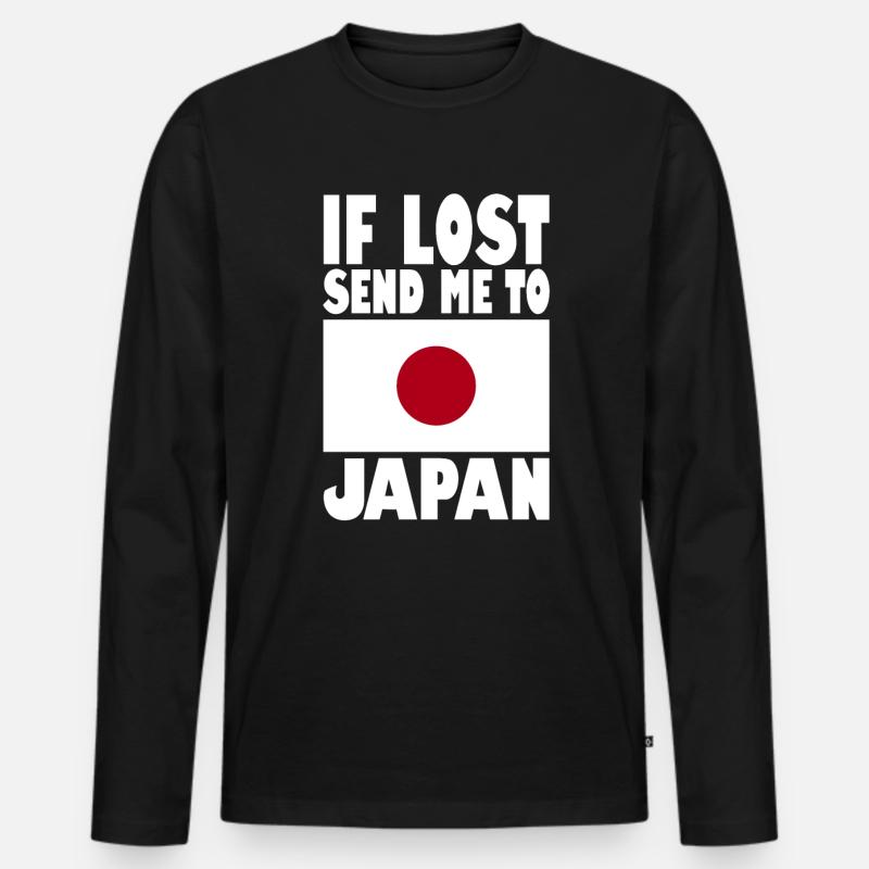 Japan Flagge Spruch - Männer Premium Bio Langarmshirt - Schwarz