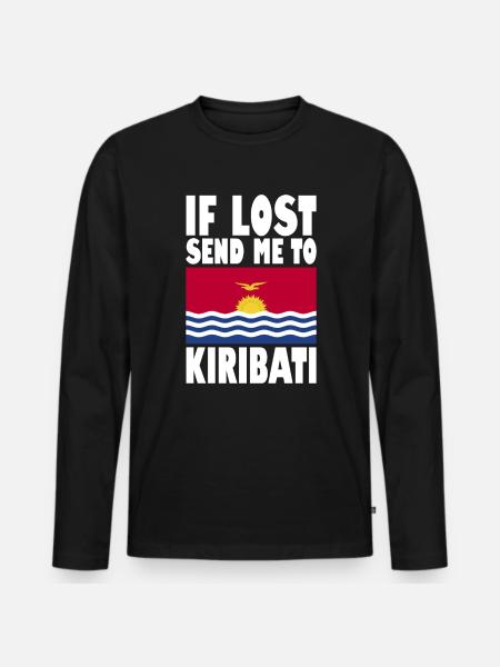 Kiribati Flag Saying - Men's Premium Organic Long Sleeve Shirt - black