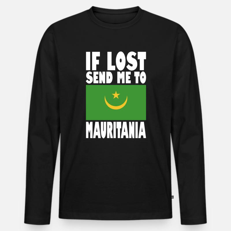 Mauretanien Flagge Spruch - Männer Premium Bio Langarmshirt - Schwarz