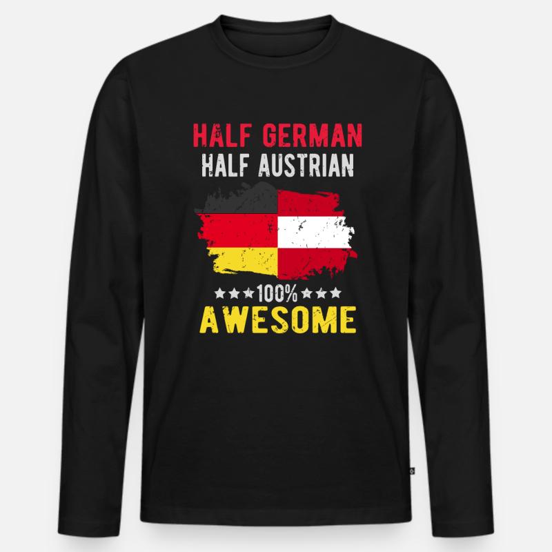 Half German Half Austrian - Men's Premium Organic Long Sleeve Shirt - black