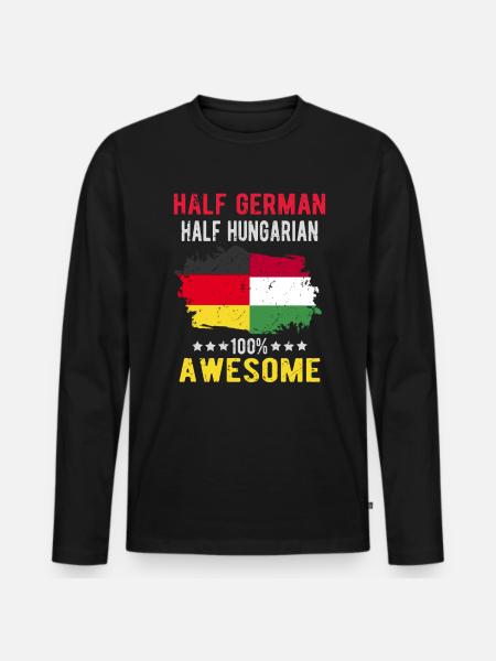 Half German Half Hungarian - Men's Premium Organic Long Sleeve Shirt - black