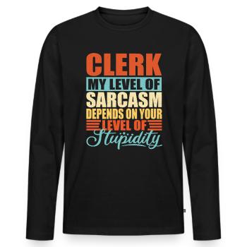 Sachbearbeiter Angestellter Büro Beamter - Männer Premium Bio Langarmshirt - Schwarz - Vorne - Nico (187cm)