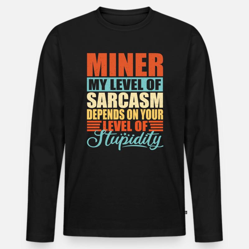 Bergarbeiter Bergmann Kumpel Bergbau - Männer Premium Bio Langarmshirt - Schwarz