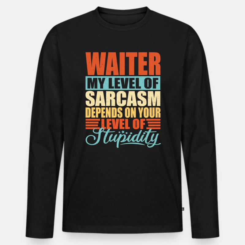 Kellner Spruch Kellner Geschenk - Männer Premium Bio Langarmshirt - Schwarz