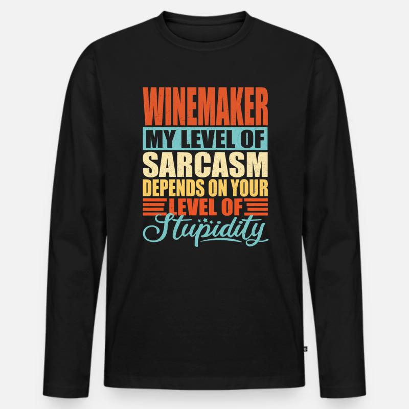 Winzer sarkasmus Lustiger Winzer - Männer Premium Bio Langarmshirt - Schwarz