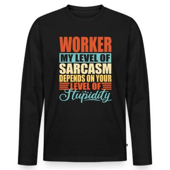 Worker Gift Funny Worker Saying - T-shirt manches longues Premium bio Homme - noir - Devant - Nico (187cm)
