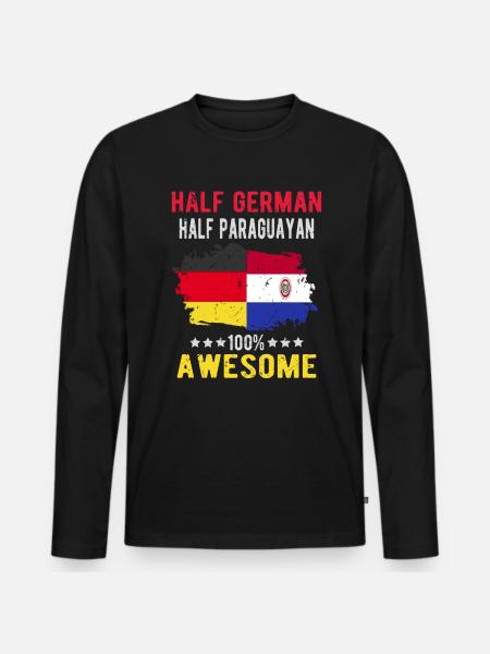 Half German half Paraguayan - Men's Premium Organic Long Sleeve Shirt - black