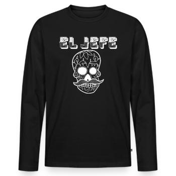 le patron, El Jefe, El patron - T-shirt manches longues Premium bio Homme - noir - Devant - Nico (187cm)