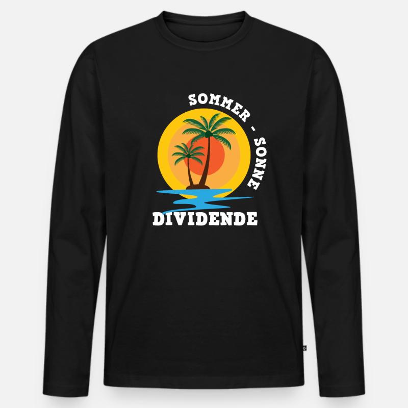 Sommer Sonne Dividende - Männer Premium Bio Langarmshirt - Schwarz