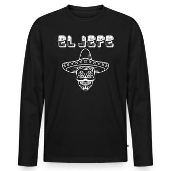 the boss, El Jefe, El boss - Men's Premium Organic Long Sleeve Shirt - black - Front - Nico (187cm)