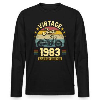 Biker party June 1983 40 years anniversary - Men's Premium Organic Long Sleeve Shirt - black - Front - Nico (187cm)