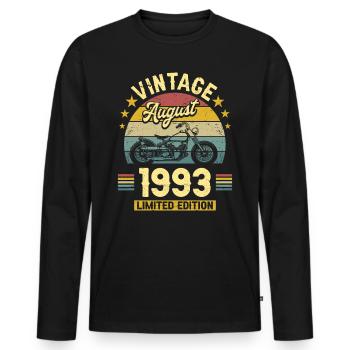 Biker Party August 1993 30 years anniversary - Men's Premium Organic Long Sleeve Shirt - black - Front - Nico (187cm)