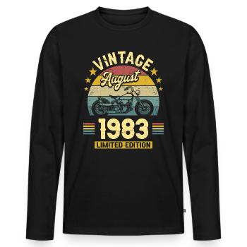 Biker Party August 1983 40 years anniversary - Men's Premium Organic Long Sleeve Shirt - black - Front - Nico (187cm)