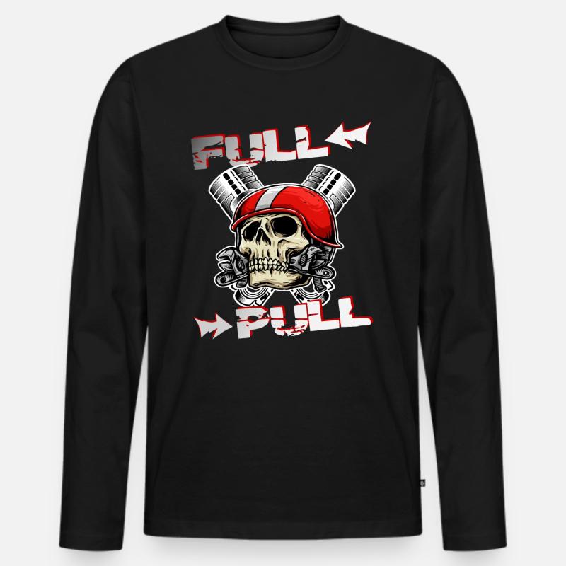 Tractor Pulling - Männer Premium Bio Langarmshirt - Schwarz