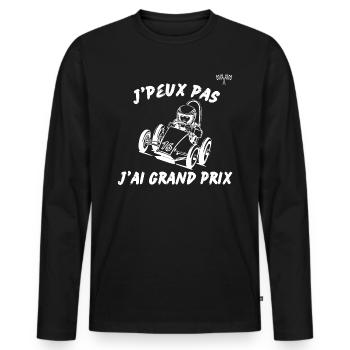 je peux pas j'ai grand prix - T-shirt manches longues Premium bio Homme - noir - Devant - Nico (187cm)