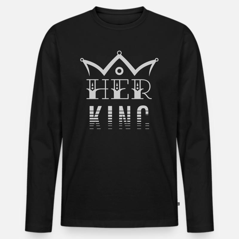Ihr König - Männer Premium Bio Langarmshirt - Schwarz