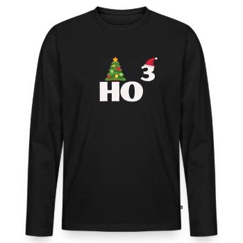 HO HO HO Weihnachten Ho hoch 3 - Männer Premium Bio Langarmshirt - Schwarz - Vorne - Nico (187cm)