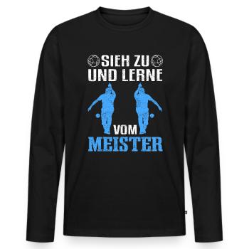 Boule Lerne vom Meister Boccia Petanque Bocce - Männer Premium Bio Langarmshirt - Schwarz - Vorne - Nico (187cm)