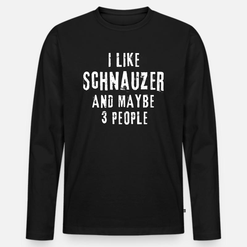 Schnauzer - Männer Premium Bio Langarmshirt - Schwarz