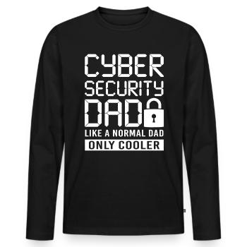 Cyber Security Papa Datenschutz - Männer Premium Bio Langarmshirt - Schwarz - Vorne - Nico (187cm)
