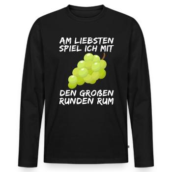 Winzer Spruch Trauben Weinberg - Männer Premium Bio Langarmshirt - Schwarz - Vorne - Nico (187cm)