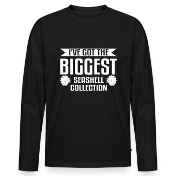 Mussels & Shell Collectors Beachcombing - Men's Premium Organic Long Sleeve Shirt - black - Front - Nico (187cm)