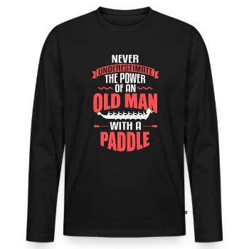 Paddeln Drachenboot Dragonboat Racing - Männer Premium Bio Langarmshirt - Schwarz - Vorne - Nico (187cm)