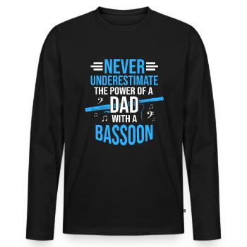 Bassoon Papa Bassoonist Orchestra Musician - Men's Premium Organic Long Sleeve Shirt - black - Front - Nico (187cm)