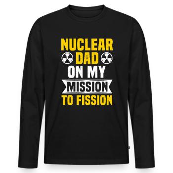 Ingénieur Nucléaire Papa Nucléaire Radioactif - T-shirt manches longues Premium bio Homme - noir - Devant - Nico (187cm)