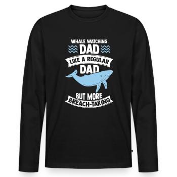 Observation des baleines baleines à bosse mammifères marins - T-shirt manches longues Premium bio Homme - noir - Devant - Nico (187cm)