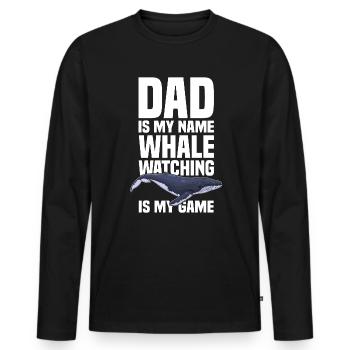 Observation des baleines mammifères marins Baleine à bosse - T-shirt manches longues Premium bio Homme - noir - Devant - Nico (187cm)