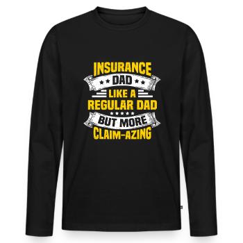 Versicherungsvertreter Papa Lustig Aktuar - Männer Premium Bio Langarmshirt - Schwarz - Vorne - Nico (187cm)