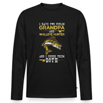 Angler Opa Zander angeln Walleye - Männer Premium Bio Langarmshirt - Schwarz - Vorne - Nico (187cm)