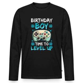 Jeux vidéo Jeux vidéo Gamer - T-shirt manches longues Premium bio Homme - noir - Devant - Nico (187cm)