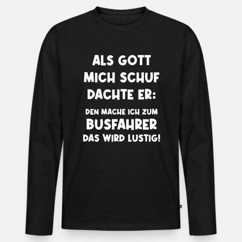 Busfahrer Bus fahren - Männer Premium Bio Langarmshirt - Schwarz
