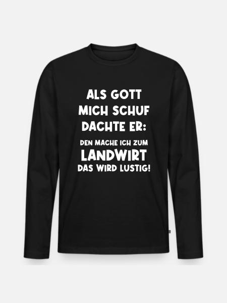 Fermier Fermier Fermier Drôle - T-shirt manches longues Premium bio Homme - noir