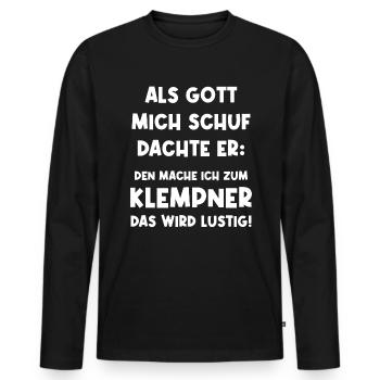 Plumber Funny Craftsman Plumbing - Men's Premium Organic Long Sleeve Shirt - black - Front - Nico (187cm)