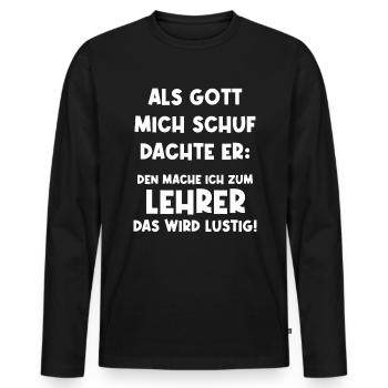 Enseignant Drôle d’école d’enseignant - T-shirt manches longues Premium bio Homme - noir - Devant - Nico (187cm)