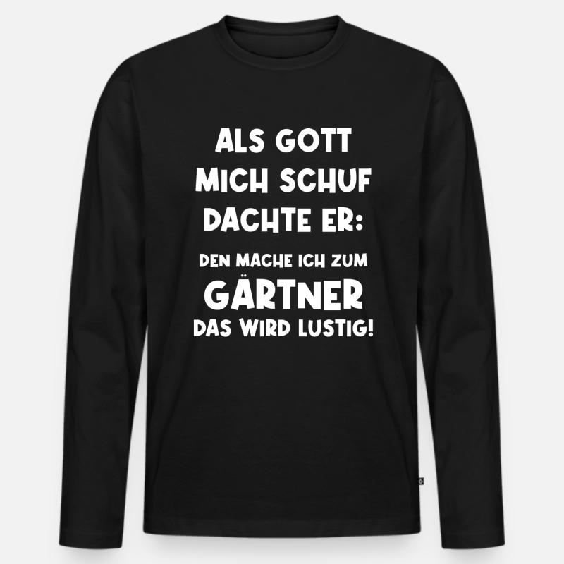 Gärtner Garten Gartenarbeit - Männer Premium Bio Langarmshirt - Schwarz