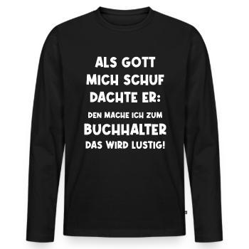 Accountant Accounting Financial Accounting - Men's Premium Organic Long Sleeve Shirt - black - Front - Nico (187cm)